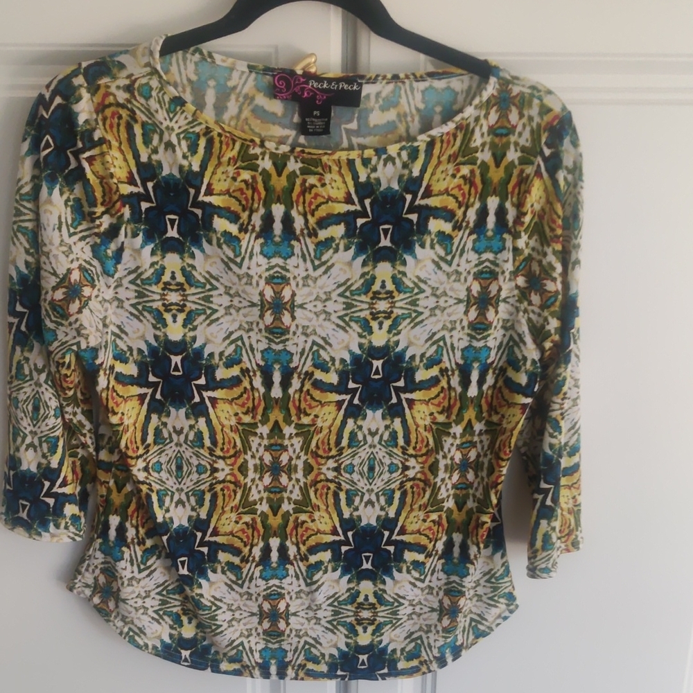 Peck & Peck Women's Multicolor Patterned Top